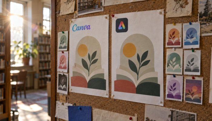 Canva sau Adobe Express: interfețe similare, limite AI foarte diferite