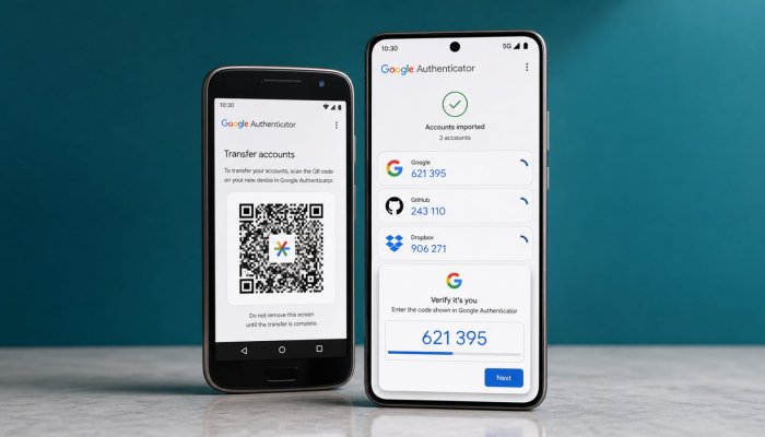 Google Authenticator को नए फोन में कैसे ले जाएँ: खाते से समन्वय या QR कोड में क्या चुनें