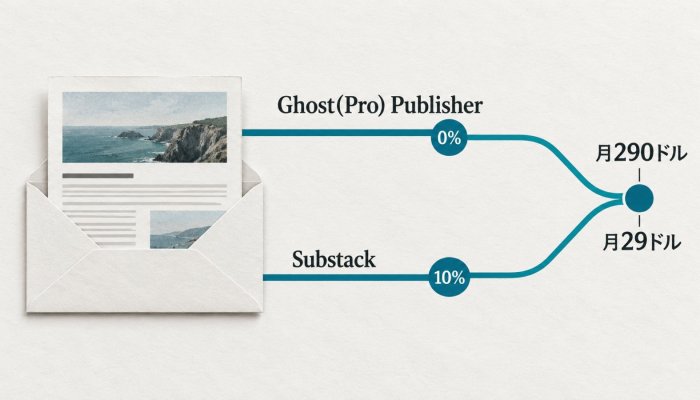 GhostかSubstackか、月290ドルで10％課金が固定費に並ぶ