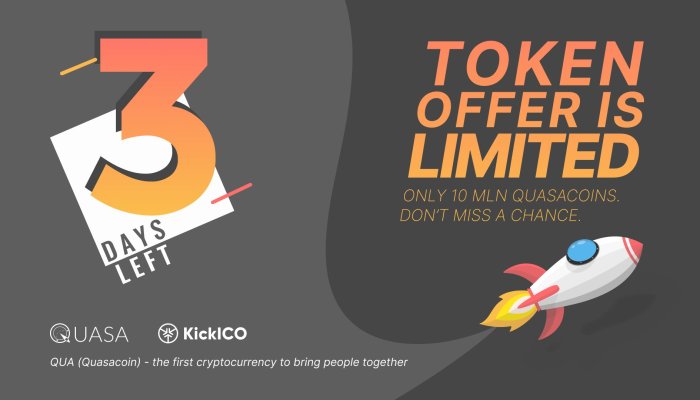 3 days left until the end of the QUASA AIO crypto auction