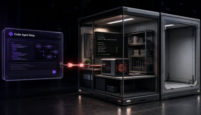 Coder Agent Relay menahan eksekusi di jaringan sendiri—penalaran tetap di cloud
