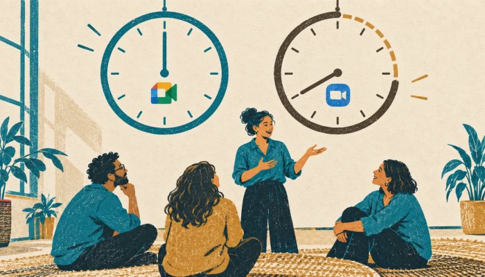 Google Meet или Zoom: 20 минути повече не решават всяка среща