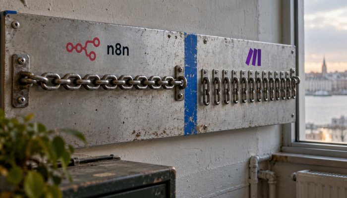 n8n vai Make? Pitkä työnkulku voi kääntää halvemman tilauksen