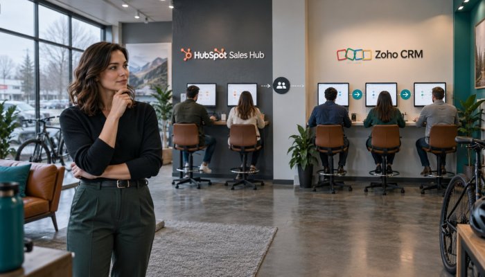 HubSpot apo Zoho CRM: plani falas humbet peshë sapo nis automatizimi