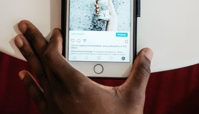Writing a beautiful post on Instagram