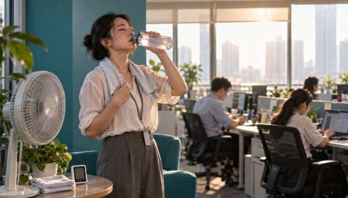 办公室超过38℃后,女性每天多花4.38分钟无法工作
