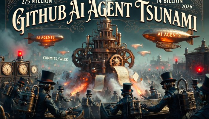 GitHub’s AI Agent Tsunami: 275 Million Commits a Week, 14 Billion Projected for 2026 — And the Platform Is Starting to Crack