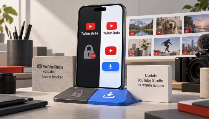 YouTube Studio lama berhenti didukung—akses seluler bisa tersendat