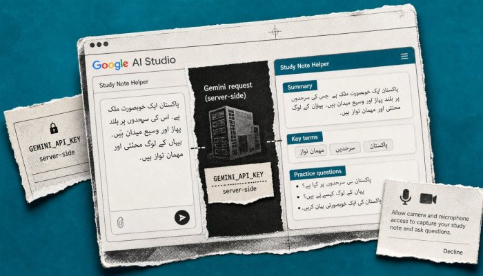 Google AI Studio سے پہلا Gemini app: prompt سے deploy تک محفوظ راستہ