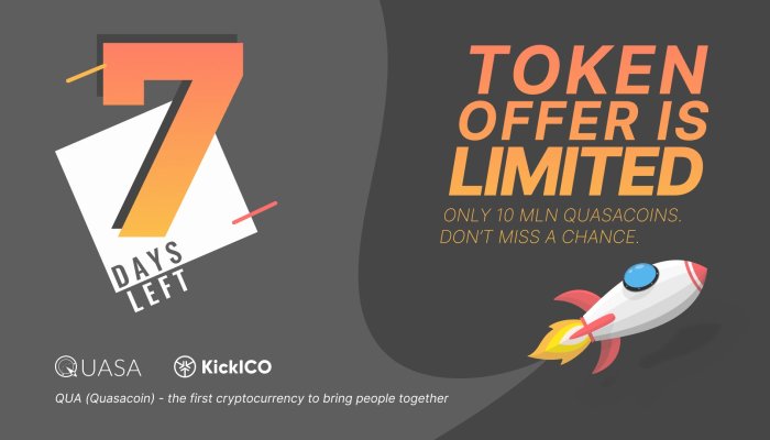 7 days left until the end of the QUASA AIO crowdfunding campaign