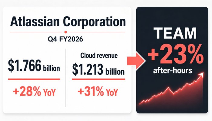 Atlassian की तिमाही आय 28% बढ़ी, शेयर ने 23% छलाँग लगाई