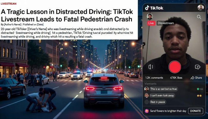 A Tragic Lesson in Distracted Driving: TikTok Livestream Leads to Fatal Pedestrian Crash
