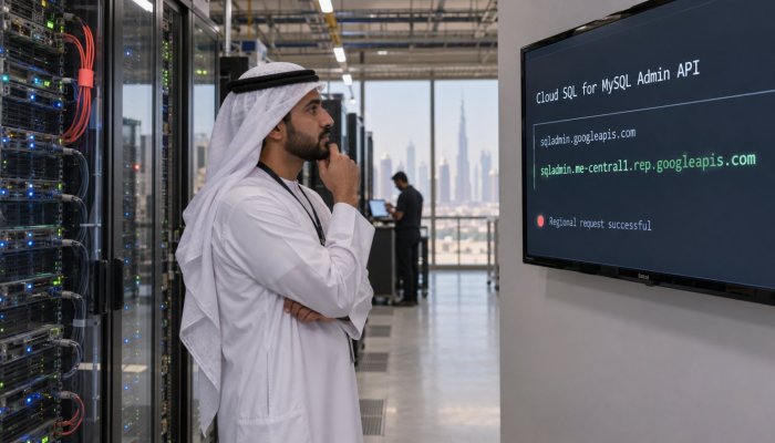 Cloud SQL يبقي Admin API داخل المنطقة، لكن العنوان يجب أن يتغير
