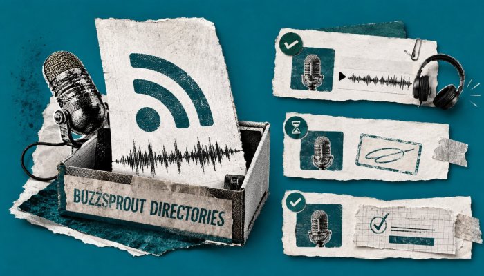 Buzzsprout distribue vers 16 annuaires, mais soumettre ne garantit pas l’admission