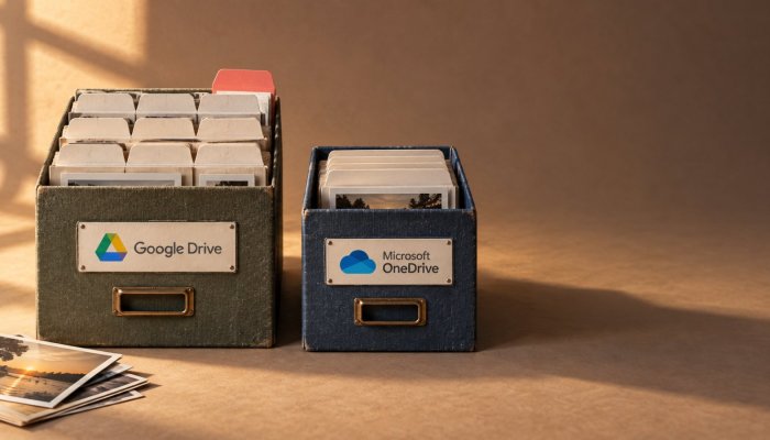 Google Drive vai OneDrive: vairāk bezmaksas vietas vai ātrāka sinhronizācija