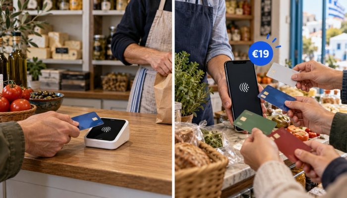 Viva.com ή SumUp: το πάγιο των €19 αλλάζει το κόστος μετά τον τζίρο