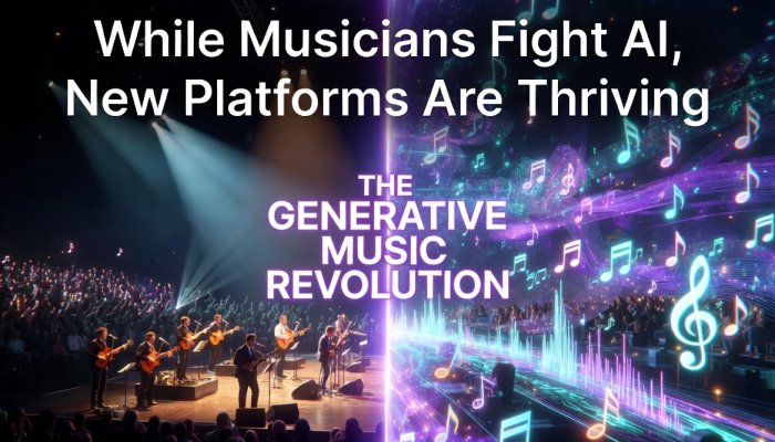The Generative Music Wars Heat Up: While Musicians Fight AI, New Platforms Are Thriving