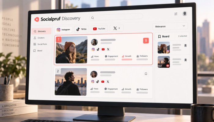Socialpruf Discovery trie les idées par performance, pas par notoriété