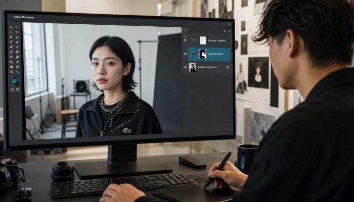 Photoshopに「光」専用レイヤー、AI編集もマスク外を守る