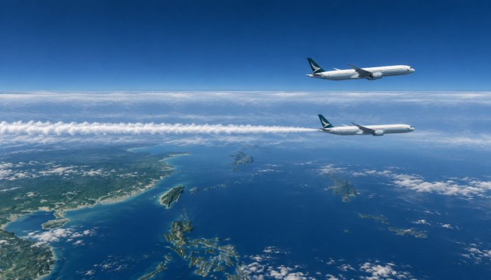 Google и Cathay Pacific меняют высоту полётов — следы прогрели климат на 40% меньше