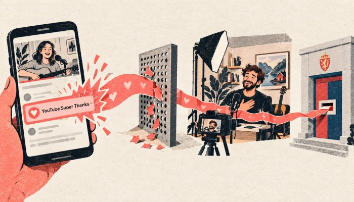 YouTube Super Thanks: 70 prosent er før den norske skatten