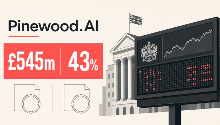 Pinewood.AI acepta 545 millones de libras: la prima alcanza el 43%