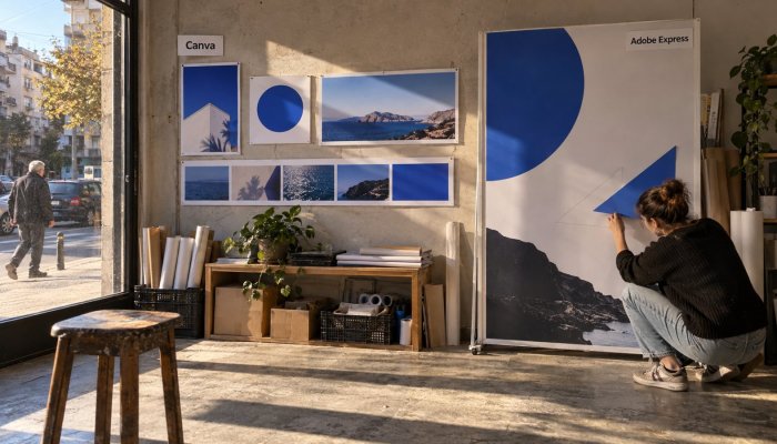 Canva apo Adobe Express: bibliotekat e mëdha nuk fitojnë çdo punë