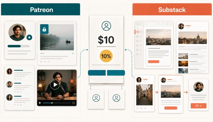 Patreon না Substack: একই ১০% কাটলেও আপনি একই সেবা পান না