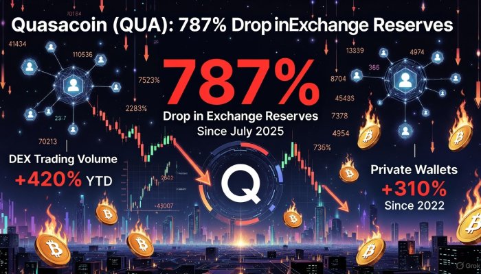 Quasacoin (QUA): 787% Drop in Exchange Reserves Since July 2025 — Historic Supply Crunch