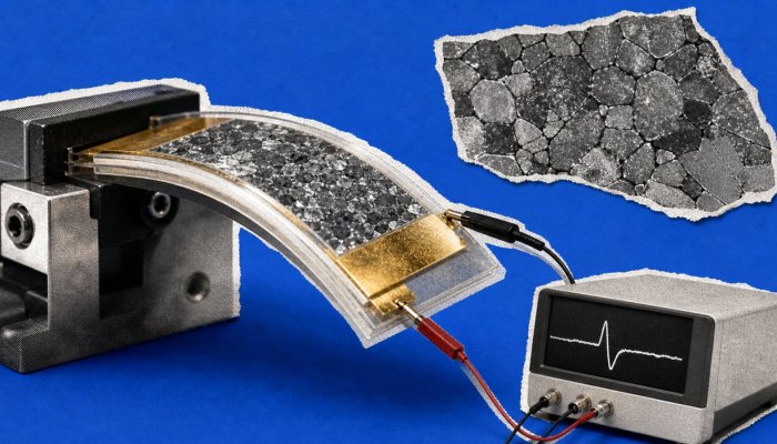 曲がるダイヤモンドが発電する、厚さ5µmで現れた意外な性質