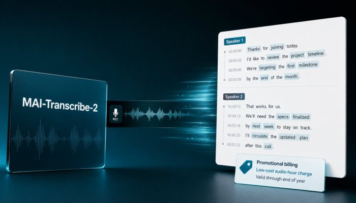 MAI-Transcribe-2 saati 10 sente indirdi: fiyat yalnızca yıl sonuna kadar