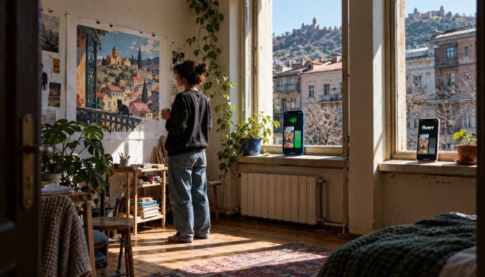 Upwork თუ Fiverr: $2,000-ის შეკვეთაზე 10%-იან მაგალითში სხვაობა $200-ია