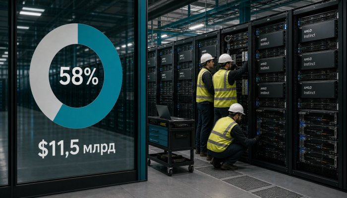 Центры обработки данных принесли AMD 58% выручки — ставка на ИИ окупается