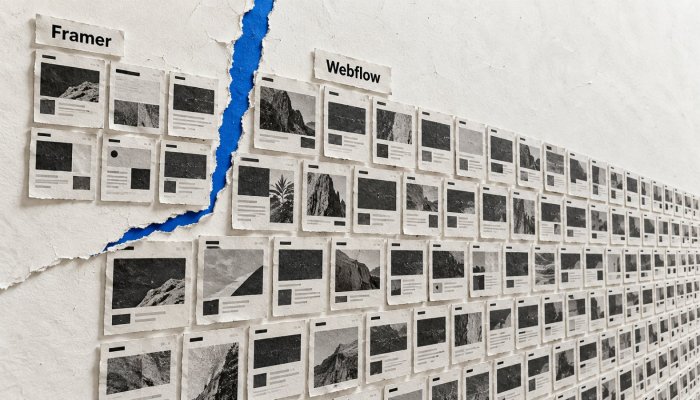 Framer eða Webflow: 1.000 CMS-færslur geta snúið ódýrara valinu