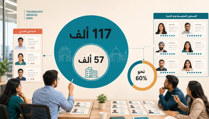التوظيف التقني في الهند يبلغ 117 ألف فرصة، لكن 60% تقريبًا للخبراء