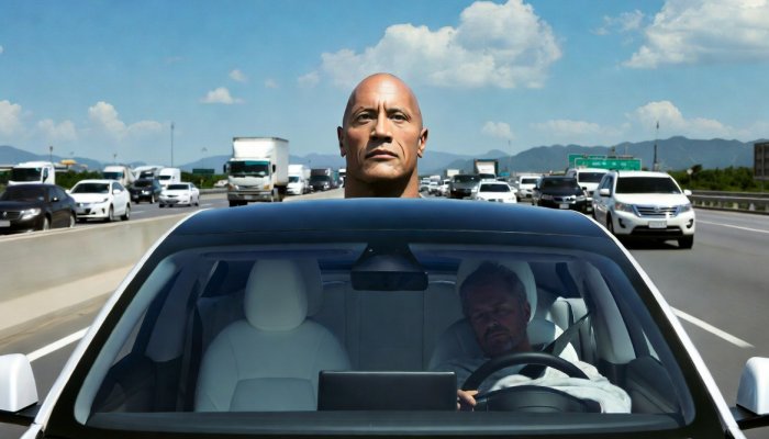 The Rock Is Watching the Road So You Don’t Have To