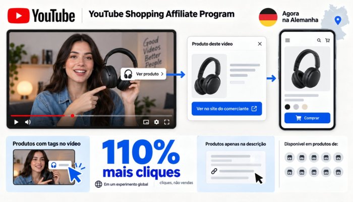 YouTube Shopping chega à Alemanha — tags deram 110% mais cliques