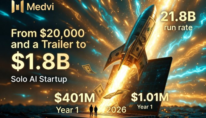 The Billion-Dollar Solo Startup: How One Man Built Medvi — $401M in Year One, $1.8B Run Rate in Year Two — With Just AI and His Brother