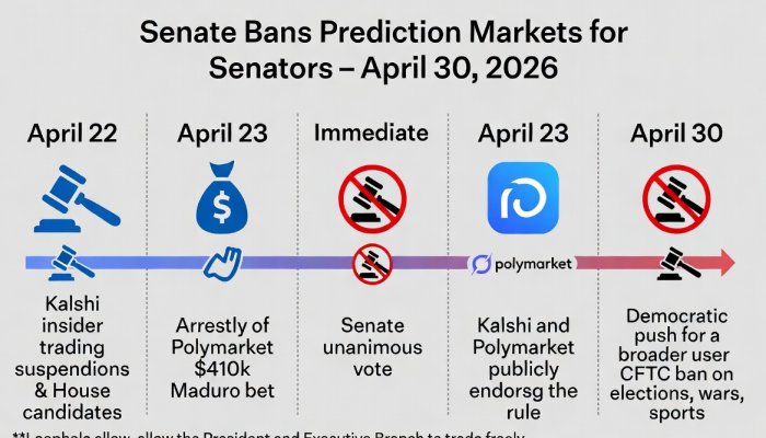 Senate Unanimously Bans Its Members from Trading on Prediction Markets — Effective Immediately
