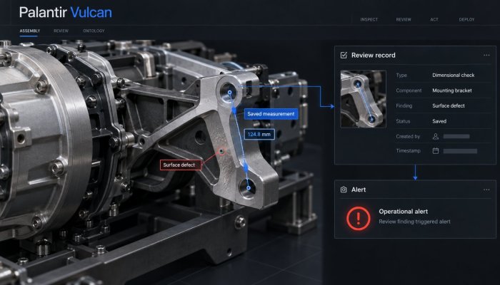 Palantir Vulcan में CAD समीक्षा खुली—सहेजा माप चेतावनी भी चला सकता है