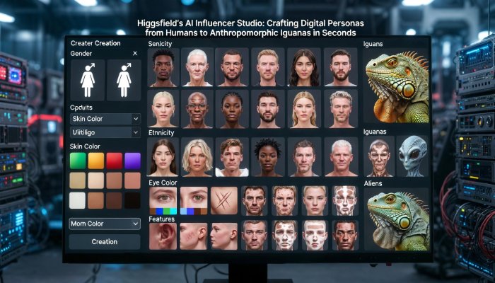 Higgsfield's AI Influencer Studio: Crafting Digital Personas from Humans to Anthropomorphic Iguanas in Seconds