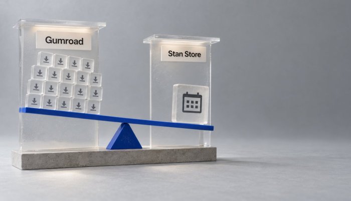 Stan Store vai Gumroad: aptuveni 200 dolāru ieņēmumi maina izvēli