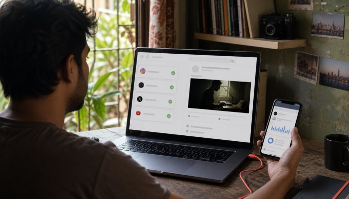 सोशल पोस्ट को Search Console से जोड़ें—मंच के भीतर की पहुँच फिर भी नहीं दिखेगी