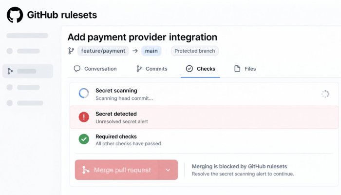 GitHub bloque les secrets à la fusion, mais seulement avec une offre payante