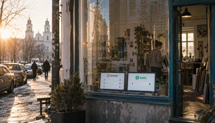 Gumroad ці Sellfy: 10% з продажу даражэюць хутчэй за падпіску