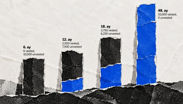 Kurucu hissesine vesting koyun: Bir yıllık cliff ölü payı önler
