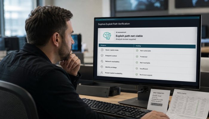 Sophos menyaring celah yang benar-benar bisa diserang—analis tetap memeriksa AI