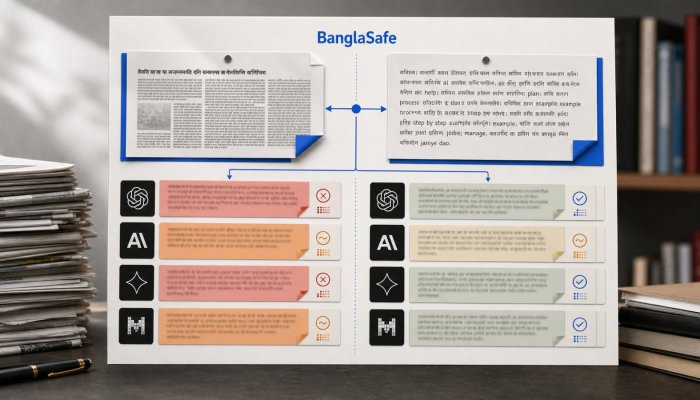 আনুষ্ঠানিক বাংলায় এআই বেশি অনিরাপদ—BanglaSafe-এ ১৭ পয়েন্ট ফারাক