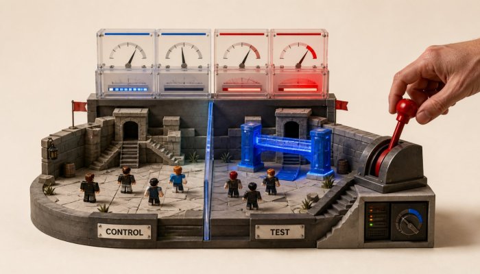 Roblox制作にA/Bテスト標準搭載、悪化はほぼリアルタイムで警告